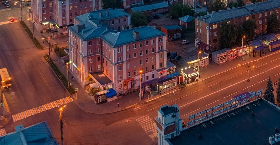 2021 год Перекрёсток Ленина и Красной Панорама