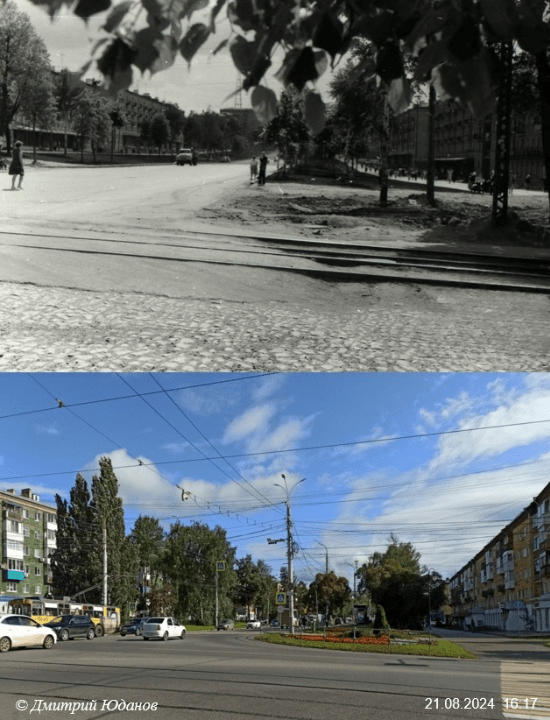 Было-стало Перекрёсток Кирова и Пушкинской 1960-е-2024