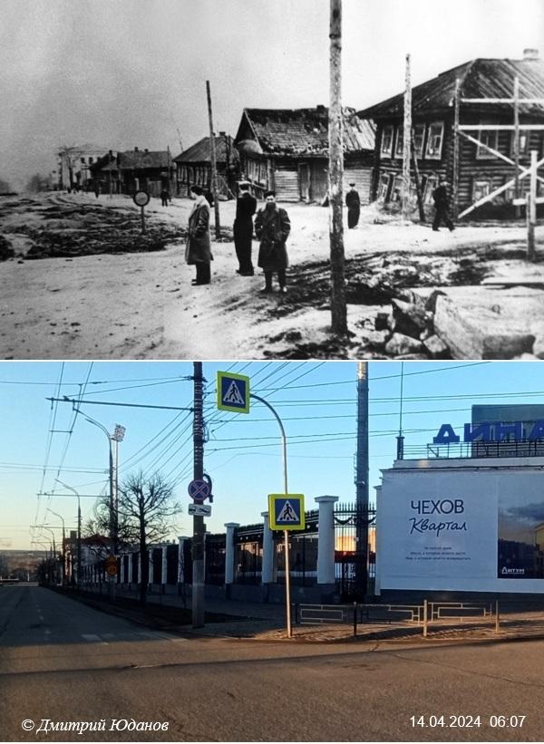 Перекрёсток Пушкинской и Красногеройской. 23 ppsiz.ru bylo stalo. perekryostok pushkinskoj i krasnogerojskoj 1950 e 2024 1 ppsiz.ru