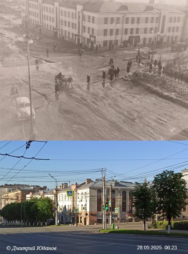 Было-стало Перекрёсток Пушкинской и Советской 1957-2025