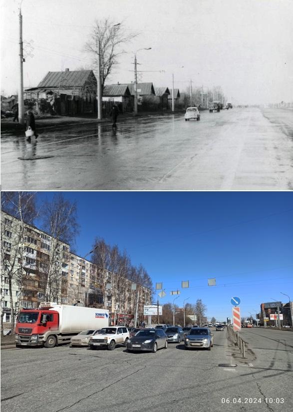 Было-стало Улица Удмуртская от пересечения с Майской на север 1972-2024