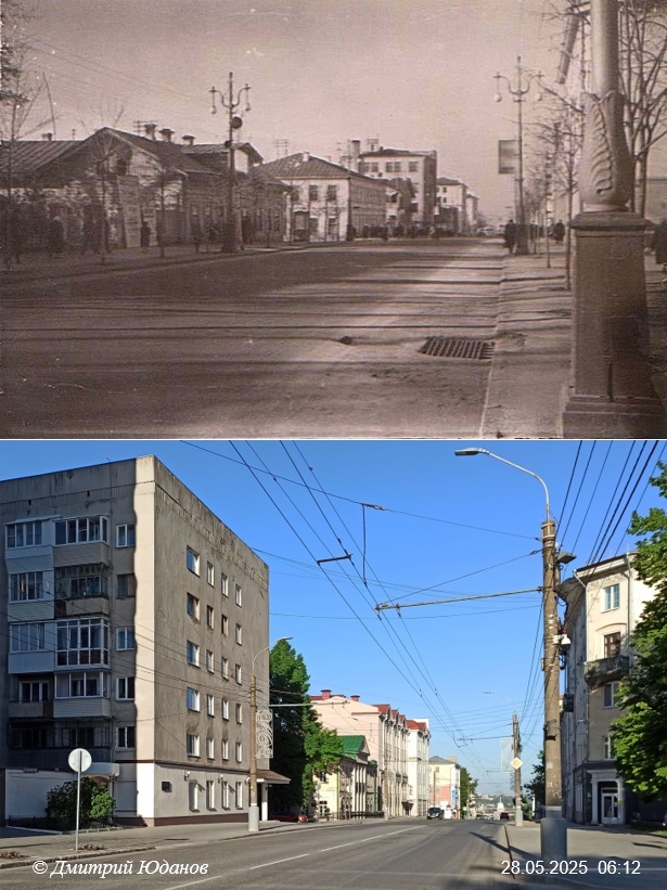 bylo stalo. ulicza sovetskaya. vid na perekryostok s lenina vadima sivkova 1960 e 2025 © 2 ppsiz.ru